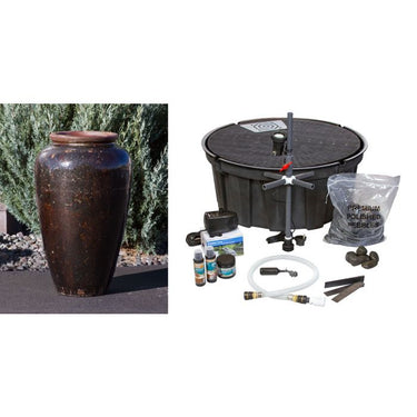Tuscany FNT3306 Ceramic Triple Vase Complete Fountain Kit Vase Fountain Blue Thumb